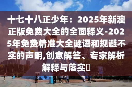 十七十八正少年：2025年新澳正版免费大全的全面释义-2025年免费