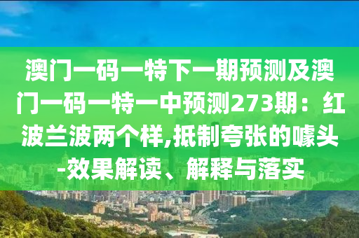 澳门一码一特下一期预测及澳门一码一特一中预测273期：红波兰