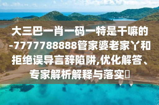 大三巴一肖一码一特是干嘛的-7777788888管家婆老家丫:优化解答、