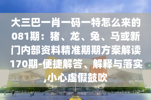 大三巴一肖一码一特怎么来的081期：猪、龙、兔、马或新门内部资料精准期期方