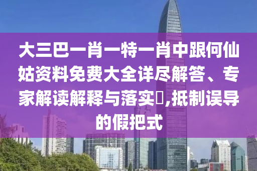 大三巴一肖一特一肖中跟何仙姑资料免费大全:详尽解答、专家解读解释与落实